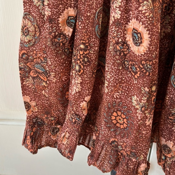 Ulla Johnson Adele Mini Dress Rose Bud Size 16 Floral Ruffle Sleeve Knee Length - Picture 5 of 14